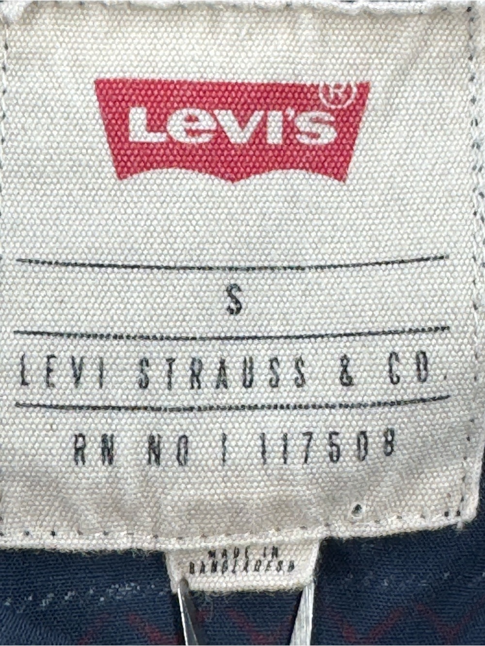 Levi's Western Navy Blue Striped Casual Button-Down Shirt - Picture 2 of 7